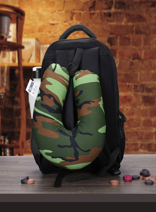 Metron- Army Jungle Print Dual Comfort Micro Beads U Shaped Travel Pillow Airplane Car Bus Comfort Head Support Neck & Cervical Pillow - Image 2